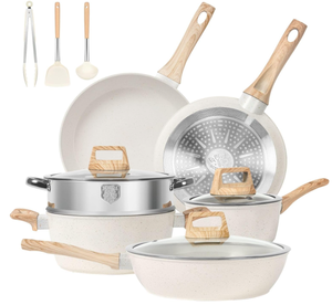lot 24 image: SODAY Pots and Pans Set Non Stick, 12 Pcs Kitchen Cookware Sets