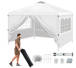 lot 29 image: Pop Up Canopy Tent with Sidewalls, Outdoor Tent Outside Gazebo