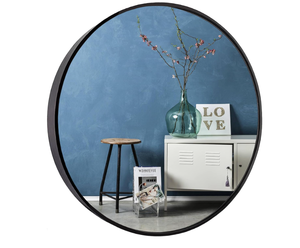 lot 178 image: Black Circle Mirror, Round Bathroom Mirror 20 inch