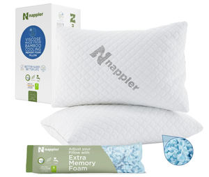 lot 191 image: Nappler Cooling Pillow for hot Sleepers - Viscose Made from Bamboo Pillows Standard Size Premium Set of 2
