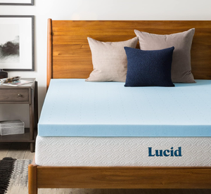 lot 273 image: Lucid 3 Inch Mattress Topper Twin - Gel Infused Memory Foam