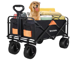 lot 292 image: Collapsible Foldable Wagon Garden Carts Heavy Duty Utility Folding Beach Camping