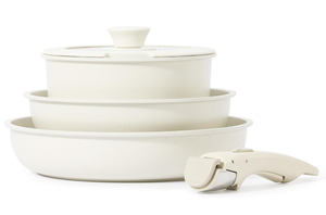 lot 294 image: CAROTE Nonstick Cookware Sets, Non Stick Pots and Pans Set Detachable Handle, Kitchen Cookware Sets with Removable Handle