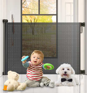 lot 296 image: HAMOPY Retractable Baby Gate, 33 Tall, Extends up to 72