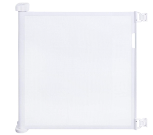 lot 302 image: Retractable Dog Gate 34 Tall Extends to 72 Wide, White