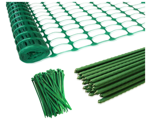 lot 306 image: Garden Fence,Snow Fence,Plastic Safety Fence25 Steel Plant Stakes