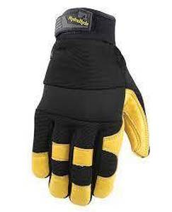 lot 32 image: Wells Lamonts Leather Work Gloves Duty Safety Breathable HydraHyde Flexible Water Resistant (Large) 3 Pack
