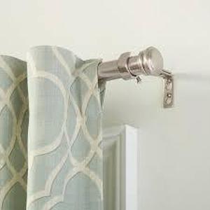 lot 28 image: Home Decorators Collection 72 in. - 144 in. Mix and Match Telescoping 1 in. Single Curtain Rod in Brushed Nickel