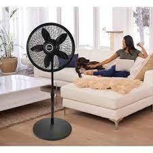lot 66 image: Lasko 18 in. 3 Speeds Cyclone Pedestal Fan in Black with Adjustable Height, Oscillating