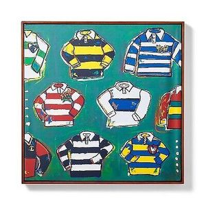 lot 72 image: 30x30 Tiny Rugby Shirt Wall Canvas - Rowing Blazers - Torn Backing, does NOT effect picture