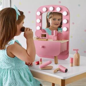 lot 86 image: Members Mark Kids Mid-Century Modern Tabletop Vanity, Pink