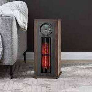 lot 81 image: Members Mark 233-Element Infrared Wood Tower Heater with UV LED Light - NEW IN BOX