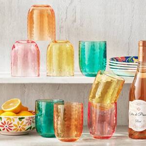lot 80 image: Members Mark Shatterproof 8-Piece Stemless Set - Multi Color -  NEW IN BOX