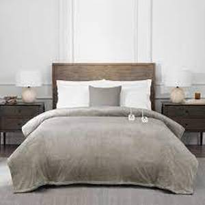 lot 106 image: Heated Blanket - Brookstone- Taupe - KING