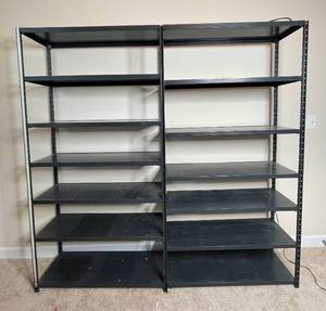 lot 6 image: Two 7 Shelf Metal Storage Units