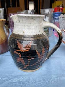 lot 60 image: A.Bodet Signed Pitcher w Misc Vases Lot