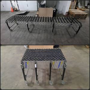 lot 4 image: Expandable Roller Conveyor. Fully extended measures 146