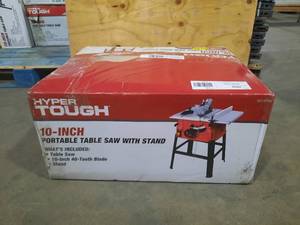lot 117 image: HyperTough 10-inch Portable Table Saw with Stand