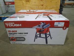 lot 116 image: HyperTough 10-inch Portable Table Saw with Stand