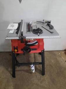lot 118 image: HyperTough 10-inch Portable Table Saw with Stand. AQ14995G