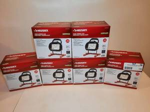 lot 199A image: (6) Husky 1500 Lumen LED Portable Worklight in box