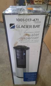 lot 90 image: Glacier Bay Stainless Steel Water Dispenser. 12.6 W X 12.8 D X 37.8 H