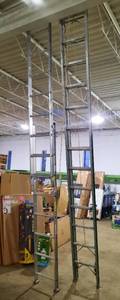 lot 236 image: 2 Extension Ladders 16 foot Werner approx 28 foot no-name.