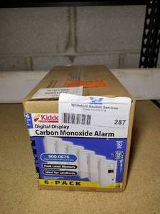 lot 287 image: 6-Pack Kidde Digital Display Carbon Monoxide Alarms in box