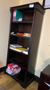 lot 26 image: Wood Bookcase. 30 W X 13 D X 72 H