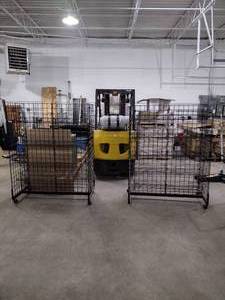 lot 209 image: (2) Black Wire Merchandising Rack. 45.5 W x 25 D x 65 H