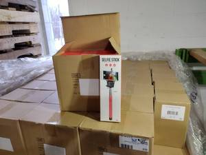 lot 233 image: 300 New Telescoping Selfie Stick with Shutter Button. 25 cases with 12 in each case.