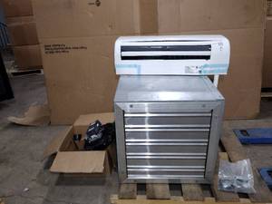 lot 34 image: Mitsubishi electric split system heat pump. Draft Inducer Kit. AIR Specialties Express Fan.