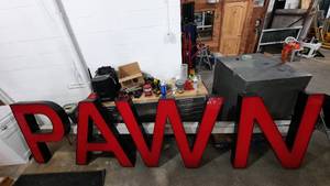 lot 6 image: Channel Letter Sign, 3-dimensional... P A W N
