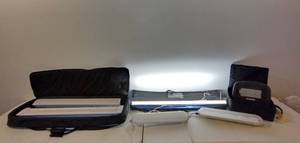 lot 322 image: (6) Lights Philips Day-Brite CFI LED Vaporlume Mercury L701 Gardco AreoScape LED wall sconce LBX LED suspended strip