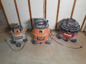 lot 349 image: (3) Shop Vacs...all power up