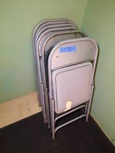 lot 370 image: (7) Folding Chairs 6 are by Virco 168 Folding Chairs. 1 is no name.
