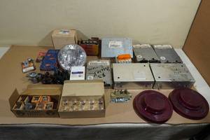 Assorted Automotive Parts - Electronics, Caps, Bulbs
