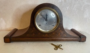 lot 12 image: Plymouth Mantle Clock and Key, Working
