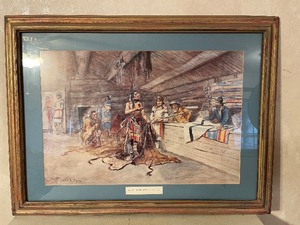 lot 14 image: Framed Joe Kipps Post by Charles Russell