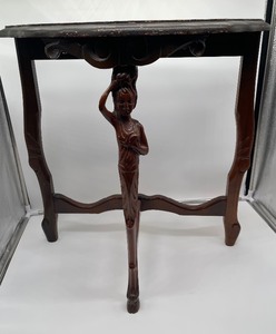 lot 75 image: Small Side Table with Carved Woman
