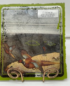 lot 154 image: Owatonna MN G.C. Kohlmier Washed Sand and Gravel Advertising Mirror Pheasant