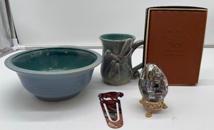 lot 158 image: Dragonfly Pottery Mug and State Parks Journal New