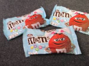 3- 10 oz Bags M&Ms...
