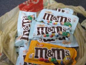 12 pks M&Ms...