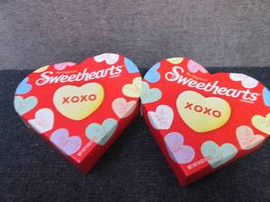 2- 6 oz Sweethearts Candies in date...