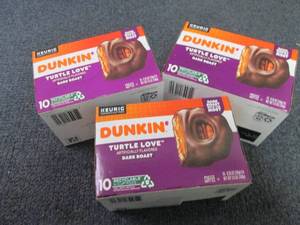 3- 10 pks Dunkin Turtle Love Kcups...