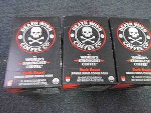 3- 10 pks Death Wish Dark Roast...