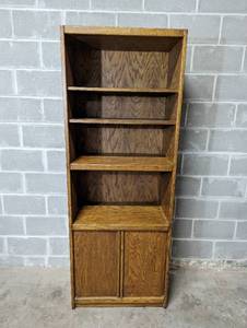 Oak Bookshelf  Media Cabinet