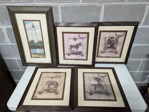 Five Pieces of Framed Art