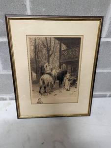 Meissonier Etching Print The Halt